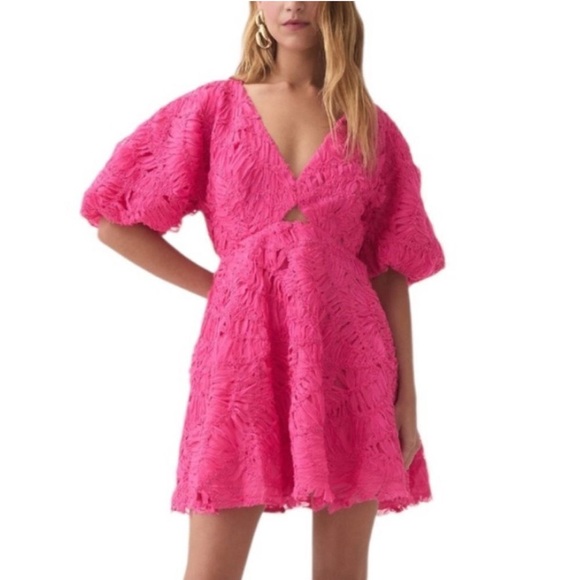 NWT Aje Florential Mini Swing Dress Azalea Pink - Picture 14 of 14